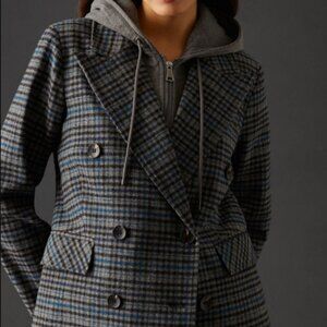 Avec Les Filles Double-Breasted Hooded Coat